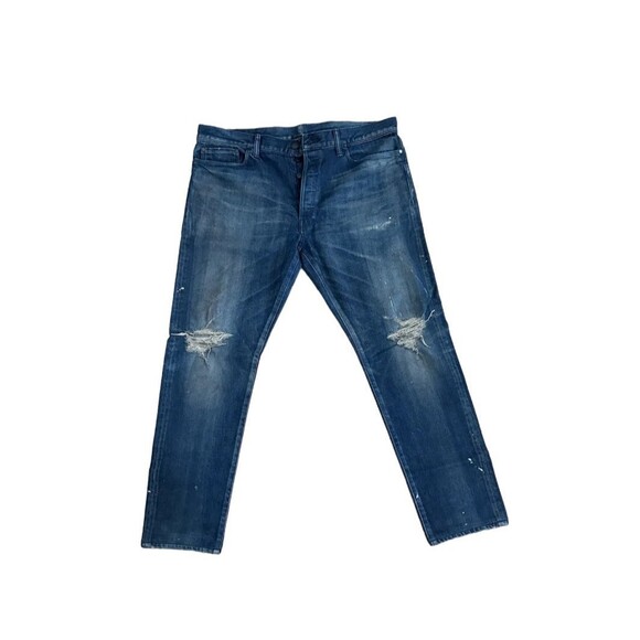 John Elliott The Cast 2 Jeans Mens 38x30 Distressed Jeans Made in Japan Knee B3 - Picture 2 of 12